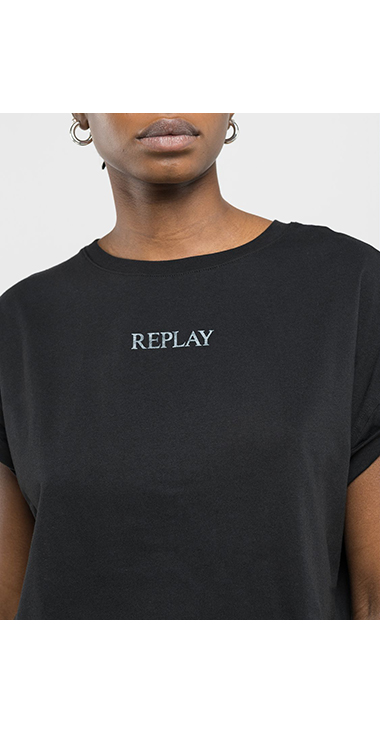 ロゴプリント入りクロップドTシャツ 詳細画像